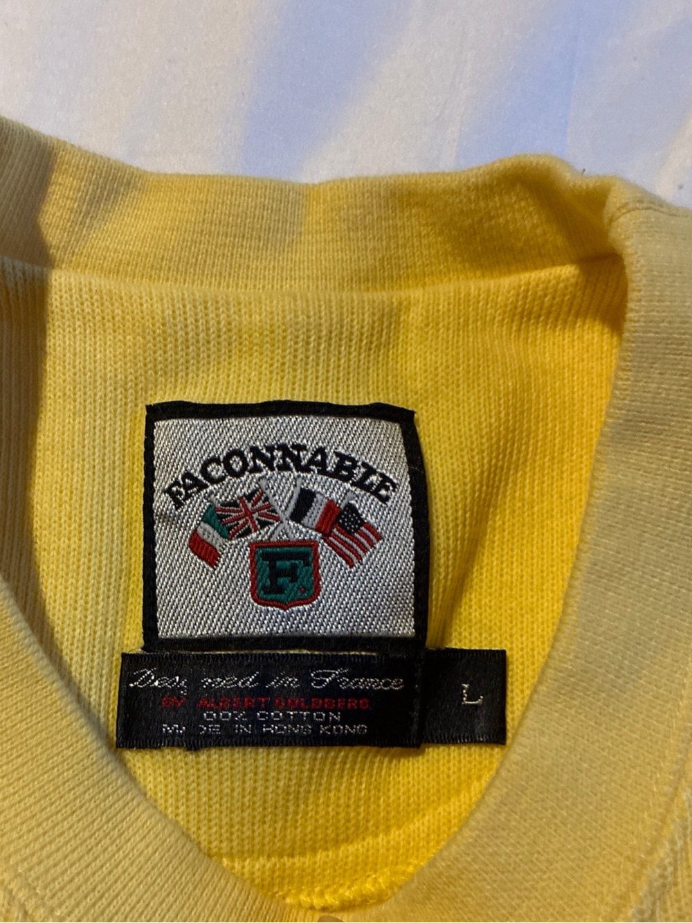 Faconnable Yellow Cotton Crewneck Sweater - Men's